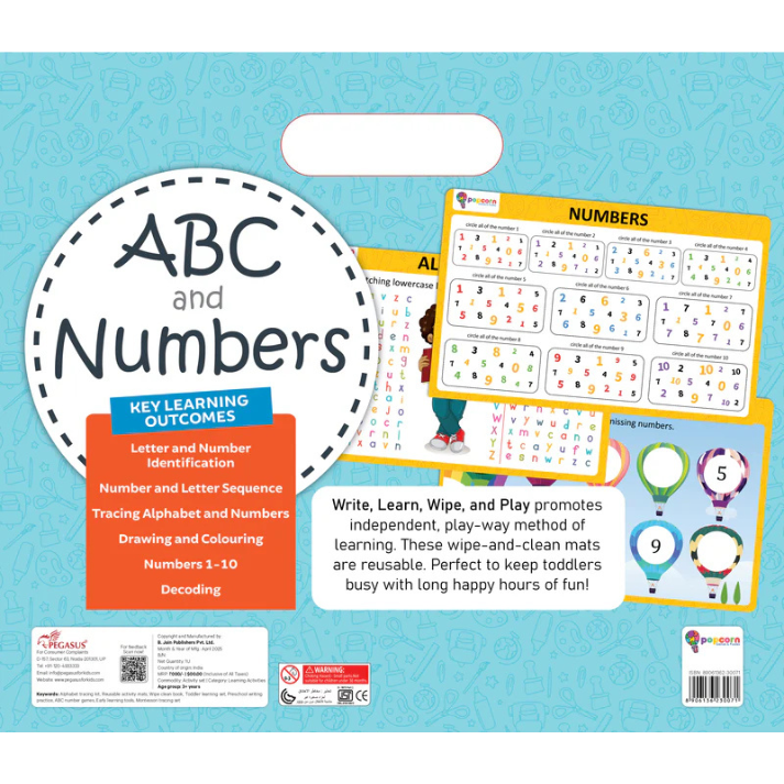 ABC and Numbers - Write & Wipe Activity Mats