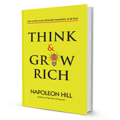Think and Grow Rich by Napoleon Hill, bestselling self-help and finance book with yellow cover