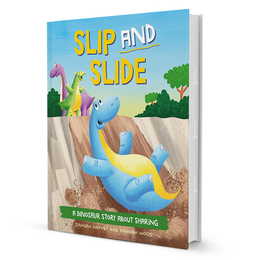 A Dinosaur Story - Slip And Slide - A Dinosaur Story About Sharing By Damian Harvey - BooxWorm