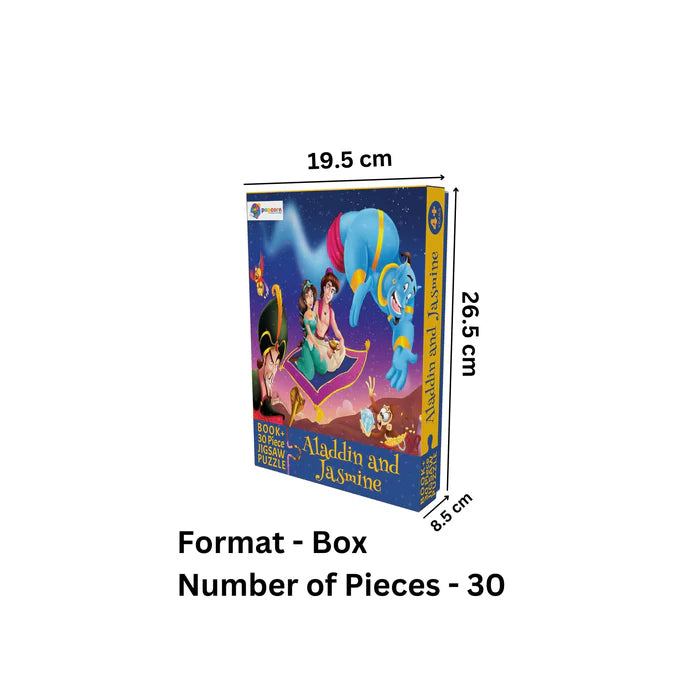 Aladdin and Jasmine – Book + 30-Piece Jigsaw Puzzle - BooxWorm