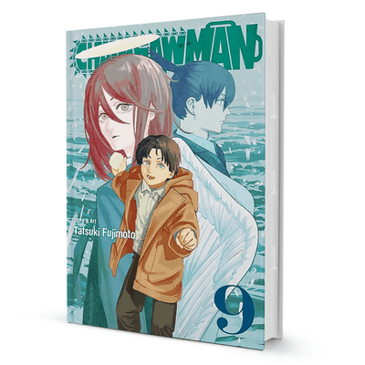 Chainsaw Man Vol. 9 manga book cover with illustrated characters by Tatsuki Fujimoto