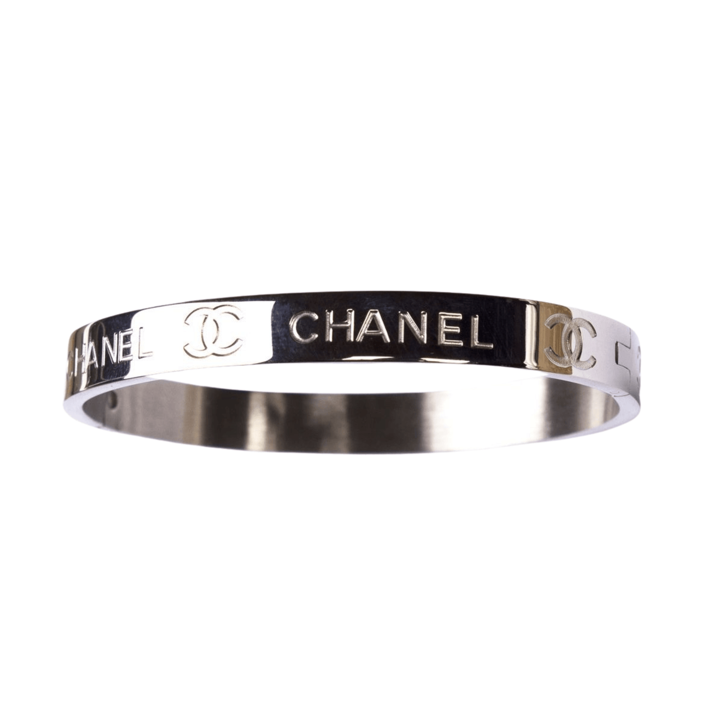 Chanel (CC) Handmade silvertone bracelet Diagra art - BooxWorm