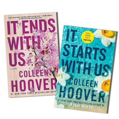Colleen Hoover romance fiction books It Starts With Us and It Ends With Us covers side by side