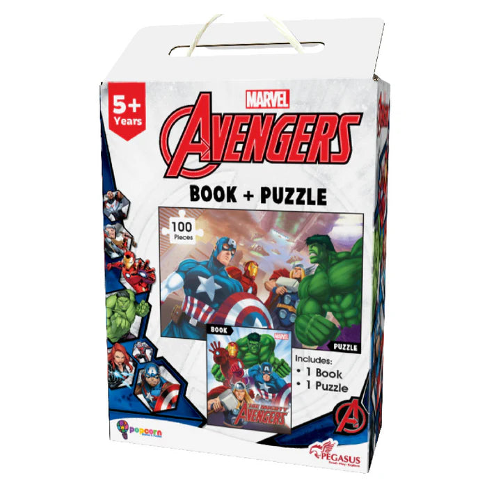 Marvel Avengers Puzzle - 100 pc Puzzle (Avengers Book + Puzzle) - BooxWorm