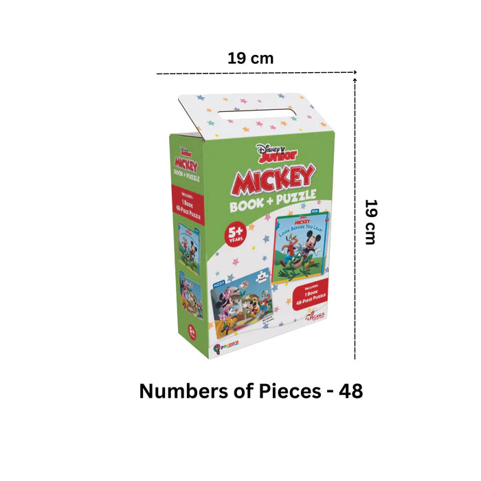 Mickey & Friends (Book + 48 Glitter Piece Puzzles) - BooxWorm
