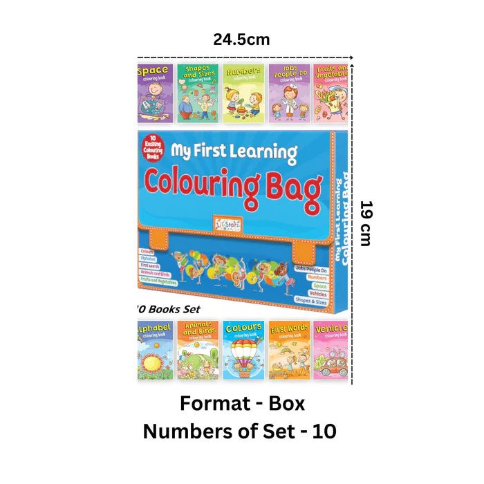 My First Learning Colouring Bag - Set of 10 Colouring Books - BooxWorm