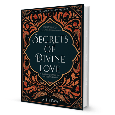 Secrets of Divine Love by A. Helwa self-help book with ornate floral cover design
