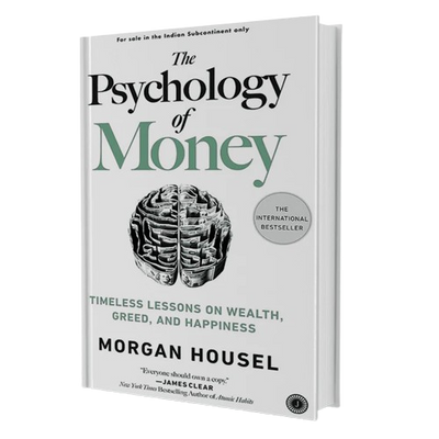 The Psychology of Money by Morgan Housel book cover, personal finance and self-help bestseller