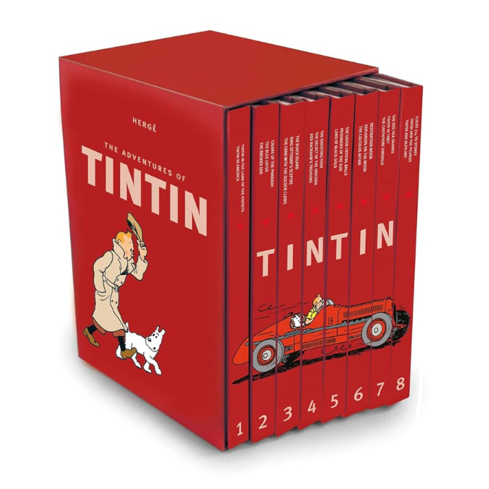 Tintin Box Set : Red (Set of 8 Books) - BooxWorm