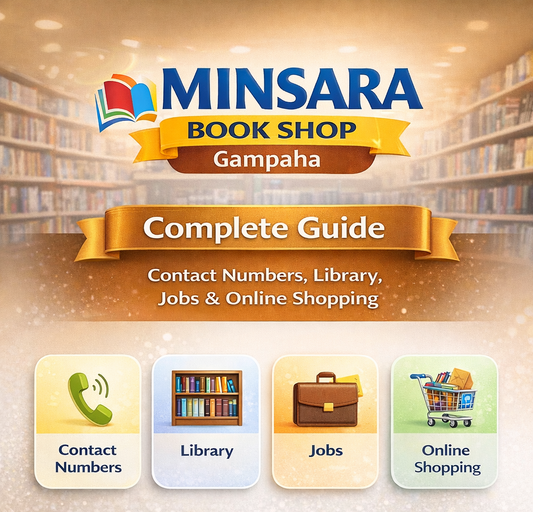 Modern white multi-story building with Minarai garden sign and Sri Lankan flags on a sunny street