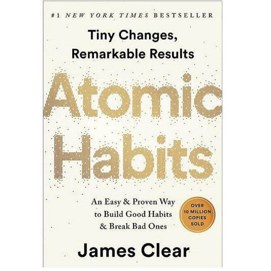 Cover of Atomic Habits by James Clear, bestseller on building good habits and breaking bad ones