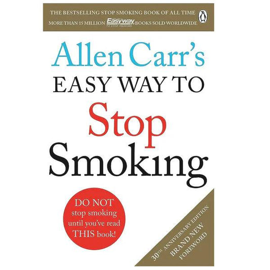 Allen Carr's Easy Way to Stop Smoking book cover, self-help quit smoking guide