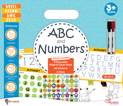 Abc Learning Activity Number ABC and Numbers - Write & Wipe Activity Mats – BooxWorm