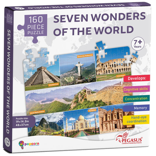 160 Piece Puzzle Seven Wonders of The World