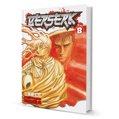 Berserk Volume 8 manga book by Kentaro Miura with illustrated characters on cover
