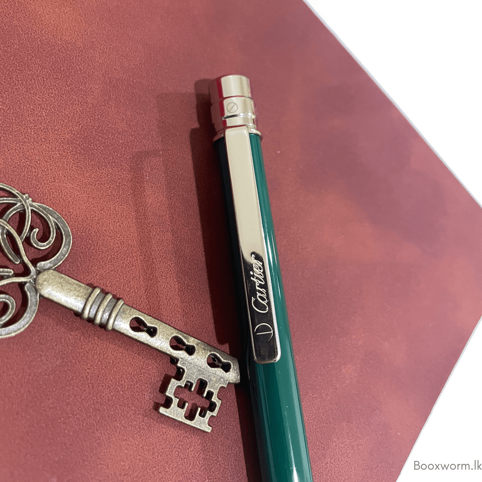 Cartier Slim Ballpoint Pen – Blue Ink and Green Body - BooxWorm