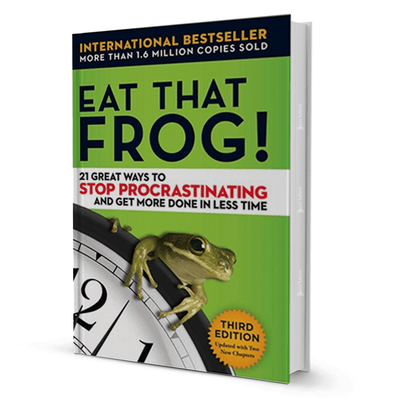 Eat That Frog book by Brian Tracy, green cover with frog, self-help productivity Sri Lanka