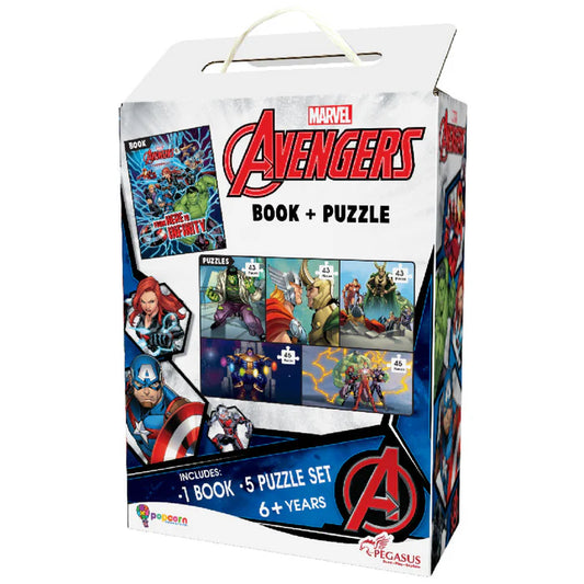 Marvel Avengers Puzzle - 5 in 1 Puzzle (Avengers Book + Puzzle) - BooxWorm
