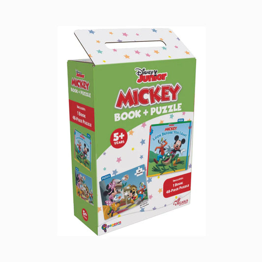Mickey & Friends (Book + 48 Glitter Piece Puzzles) - BooxWorm