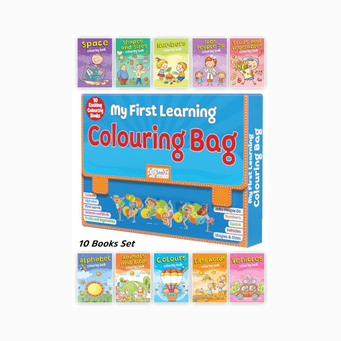My First Learning Colouring Bag - Set of 10 Colouring Books - BooxWorm