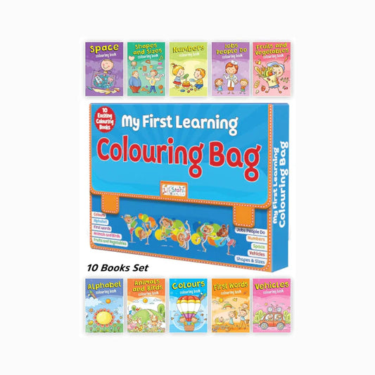 My First Learning Colouring Bag - Set of 10 Colouring Books - BooxWorm