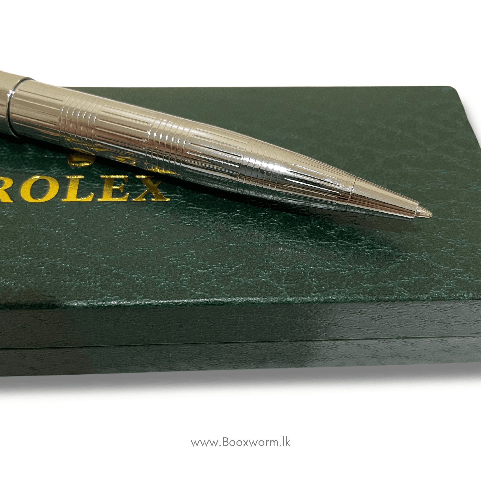 Rolex Ballpoint Pen – Bold Silver Body with Blue Ink - BooxWorm