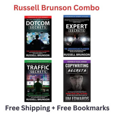 Russell Brunson 4 book combo set for business, marketing, and self-help in Sri Lanka