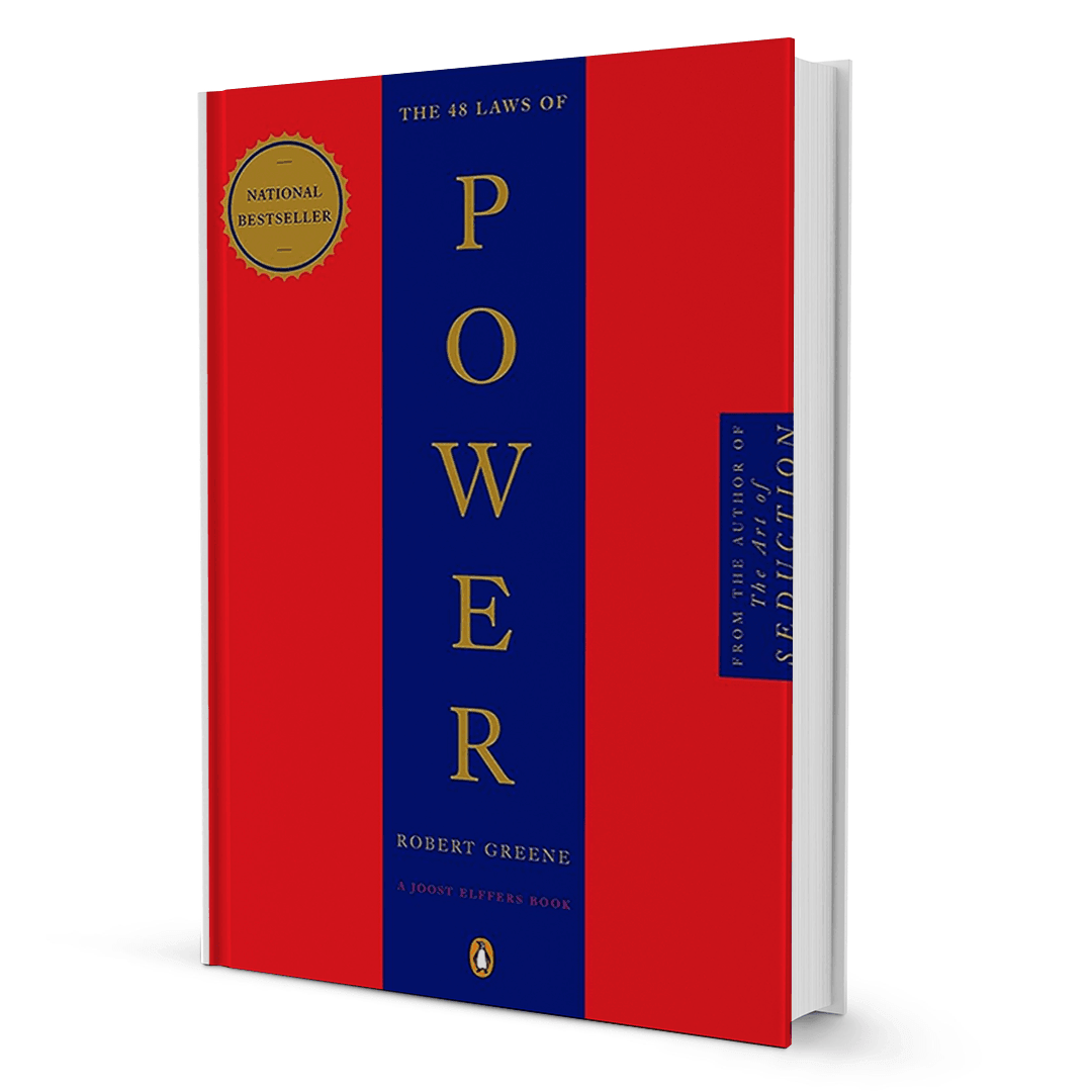The 48 Laws of Power by Robert Greene, bestselling self-help and business book, red and blue cover