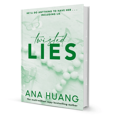 Twisted Lies by Ana Huang book cover, romance fiction with green butterflies and pearls design